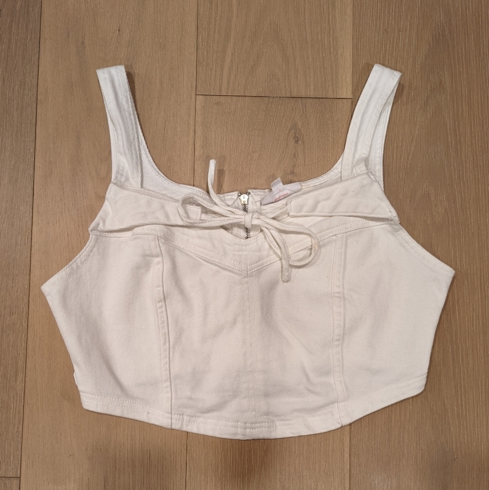 PacSun x Barbie white crop top